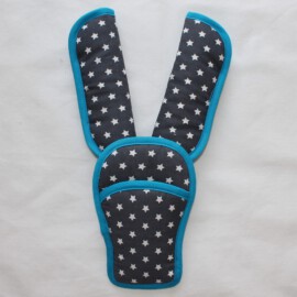 Shoulder pads & crotch cover, stars print on a  grey