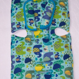 Stroller liner and stroller shoulder pads for  "MacLaren" ,Elephants on a blue