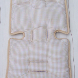 Seat liner for  "MacLaren" , cotton fabric ” gingham check beige "