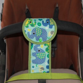 Crotch strap  Elephants print mint