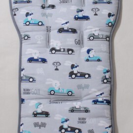 Seat liner for  "Joolz" ,rabbits print on a gray