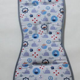 Seat liner for  "Babyzen YoYo" , fabric sea life with name embroidered!