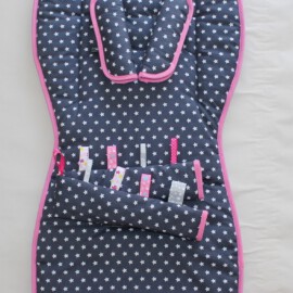 Set for  "Joie", Stars print on a darkgray