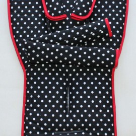 Set for  "Bugaboo" , Dots  print on a black/red