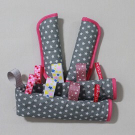 Bumper bar cover & shoulder pads ,stars on a gray /pink