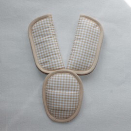 Shoulder Pads & Croth Cover "small check beige "