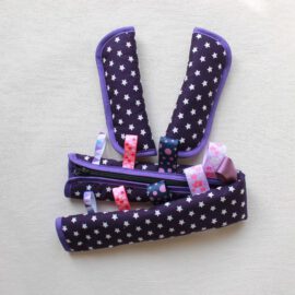 Bumper bar cover & shoulder pads, stars on a  purple