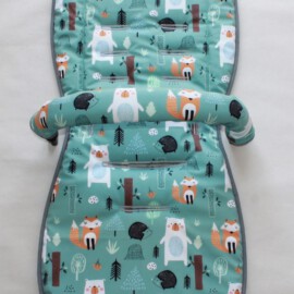 Set for  "Joie", Softshell waterproof fabric forest animals on a mint