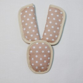 Shoulder Pads & Croth Cover, white stars print on a beige