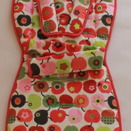 Set for  "Joie" ,Apples retro print red/green