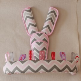 Bumper bar cover ,shoulder pads and crotch cover, zigzag pink/gray/white