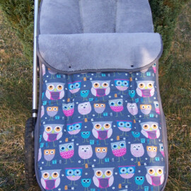 Stroller footmuff  for "Bugaboo ",Owls print gray/pink
