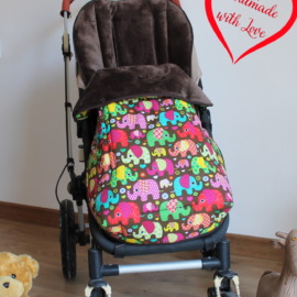 Buggy footmuff for "Goodbaby " , “Elephants on a brown”
