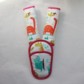 Shoulder pads & crotch cover, dinosaurs print/pink !