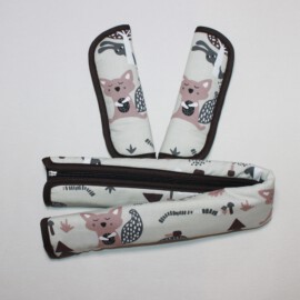 Bumper bar cover & shoulder pads , animals print on a beige/brown