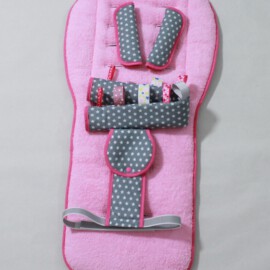 Set  for  "ABC Design " , stars print on a grey/pink