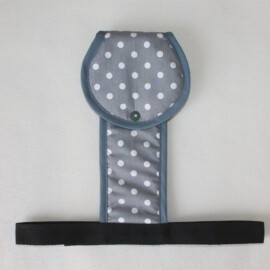 Crotch strap for stroller,white dots  print on a gray