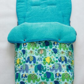 Footmuff custom made to fit "Joie " Elephants on a mint