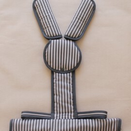 Crotch strap,bumper bar cover & shoulder pads , strips gray/white
