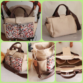 Stroller bag , canvas material/flowers