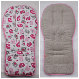 Seat liner for  "Joolz" , birds pink/gray
