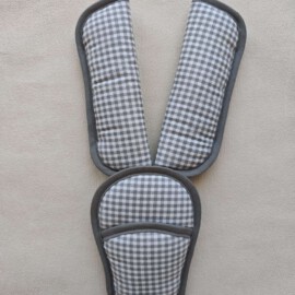 Shoulder pads & crotch cover,gingham check gray