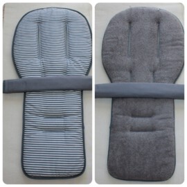Set  for  "Joolz " , Stripes print on  grey