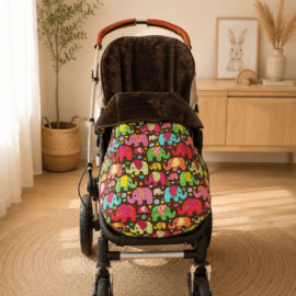 Buggy footmuff for "Cybex " ,Elephants on a brown,
