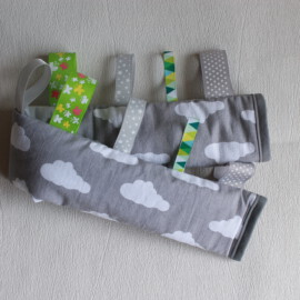 Bumper bar cover with tags,clouds print gray