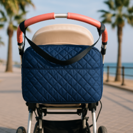 Waterproof universal stroller bag, fits all strollers !Quilted bag !darkblue
