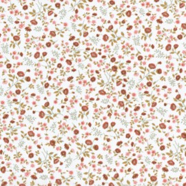 Cotton Fabric by Eleoni Tomette " Wildflowers on a on white