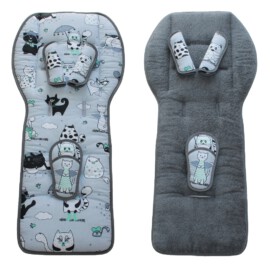 Set for  "Emmaljunga",Cats print on a grey
