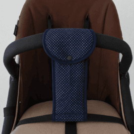Crotch strap for stroller, Dots print  blue